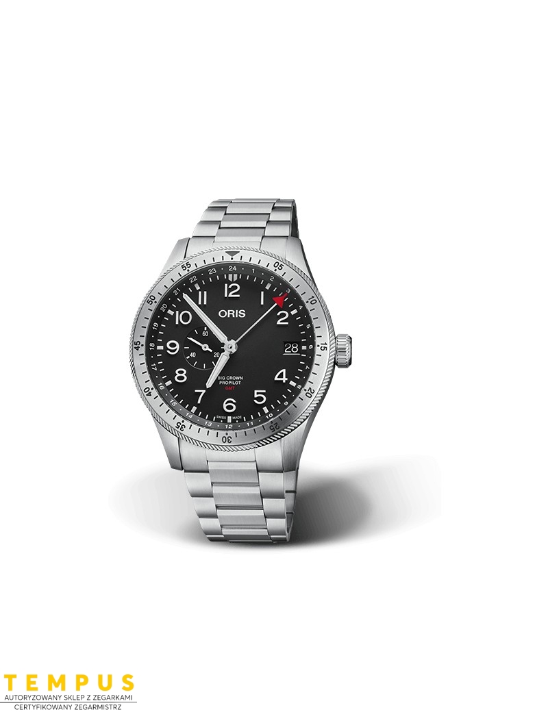 Zegarek lotniczy męski Oris Big Crown Propilot Timer Gmt 01 748 7756 4064-07 8 22 08 - Zegarki ORIS