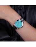 Szwajcarski zegarek damski Epos Ladies Quartz 8001.700.20.89.30 Diamonds Tiffany Blue z turkusową tarczą i diamentami