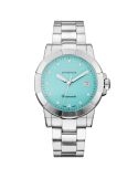Szwajcarski zegarek damski Epos Ladies Quartz 8001.700.20.89.30 Diamonds Tiffany Blue z turkusową tarczą i diamentami