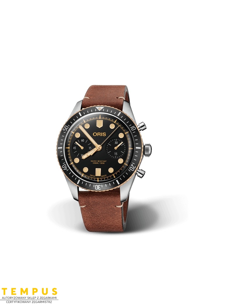 Zegarek sportowy męski Oris Divers Sixty-Five Chronograph 01 771 7744 4354-07 5 21 45 - Zegarki ORIS