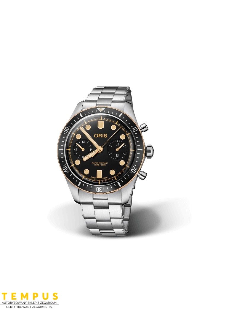 Zegarek sportowy męski Oris Divers Sixty-Five Chronograph 01 771 7744 4354-07 8 21 18 - Zegarki ORIS