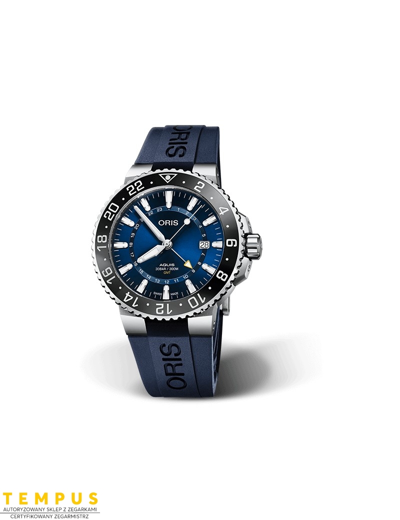 Zegarek sportowy męski Oris Aquis Gmt Date 01 798 7754 4135-07 4 24 65Eb - Zegarki ORIS