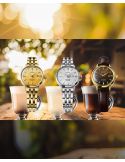 Klasyczny zegarek damski z diamentami Seiko Presage Cocktail Time Eggnog SRE018J1
