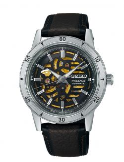 Elegancki zegarek męski do garnituru Seiko Presage Automatic Style 60s SSA461J1 Skeleton