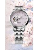Elegancki zegarek męski z widocznym mechanizmem Seiko Presage Japanese Garden Open Heart SSA465J1