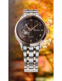 Elegancki zegarek męski z widocznym mechanizmem Seiko Presage Japanese Garden Open Heart SSA466J1