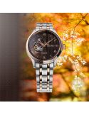 Elegancki zegarek męski z widocznym mechanizmem Seiko Presage Japanese Garden Open Heart SSA466J1