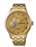 Elegancki zegarek męski z widocznym mechanizmem Seiko Presage Japanese Garden Open Heart SSA468J1