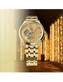 Elegancki zegarek męski z widocznym mechanizmem Seiko Presage Japanese Garden Open Heart SSA468J1