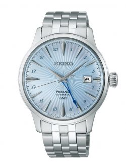 Klasyczny zegarek męski do garnituru Seiko Presage Automatic Cocktail Skydiving GMT SSK037J1
