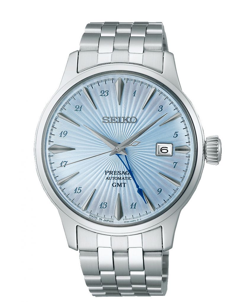 Klasyczny zegarek męski do garnituru Seiko Presage Automatic Cocktail Skydiving GMT SSK037J1 Klasyczny zegarek męski do garnituru Seiko Presage Automatic Cocktail Skydiving GMT SSK037J1