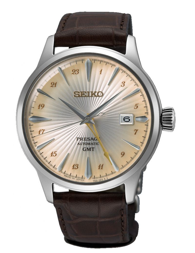 Klasyczny zegarek męski do garnituru Seiko Presage Automatic Cocktail Acacia GMT SSK041J1 Klasyczny zegarek męski do garnituru Seiko Presage Automatic Cocktail Acacia GMT SSK041J1