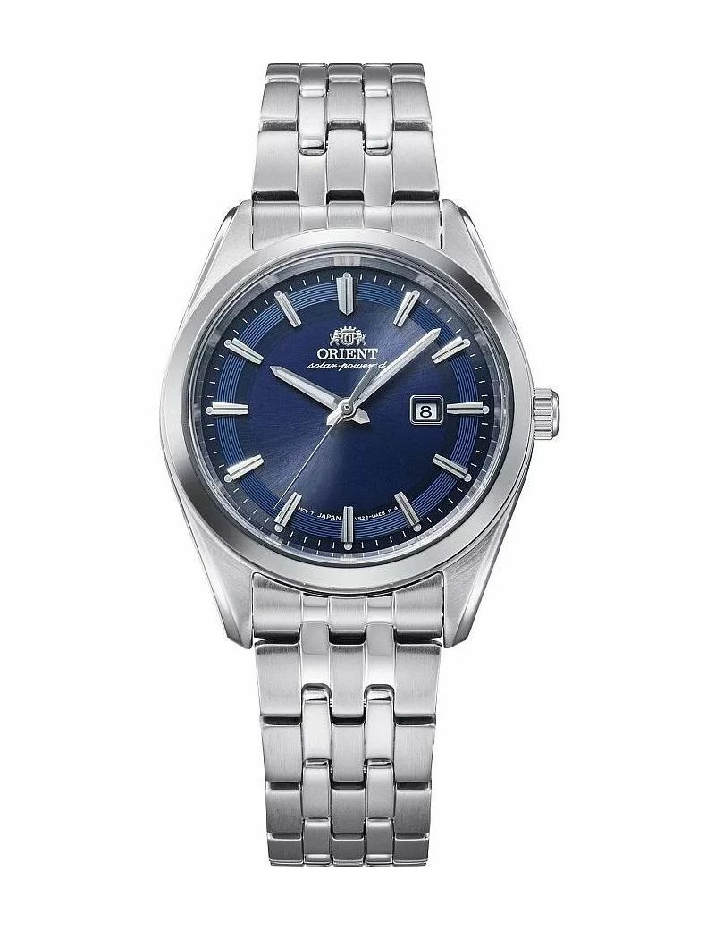 Klasyczny zegarek damski solarny na bransolecie Orient Stretto RA-WG0602L10B Date Lady Solar