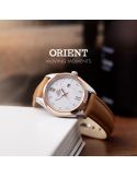 Klasyczny zegarek damski solarny na pasku Orient Stretto RA-WG0604S10B Date Lady Solar