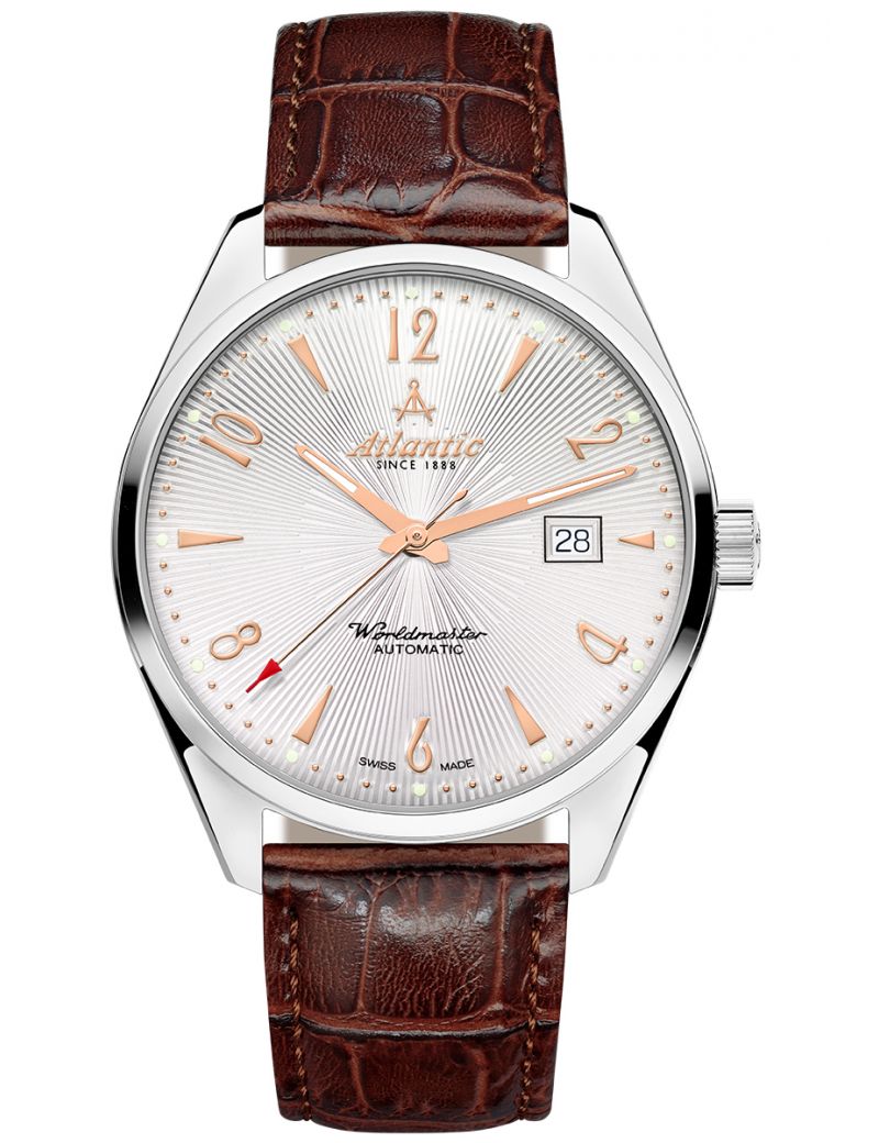 Klasyczny mechaniczny zegarek męski Atlantic Worldmaster Art Deco 51752.41.25R Automatic