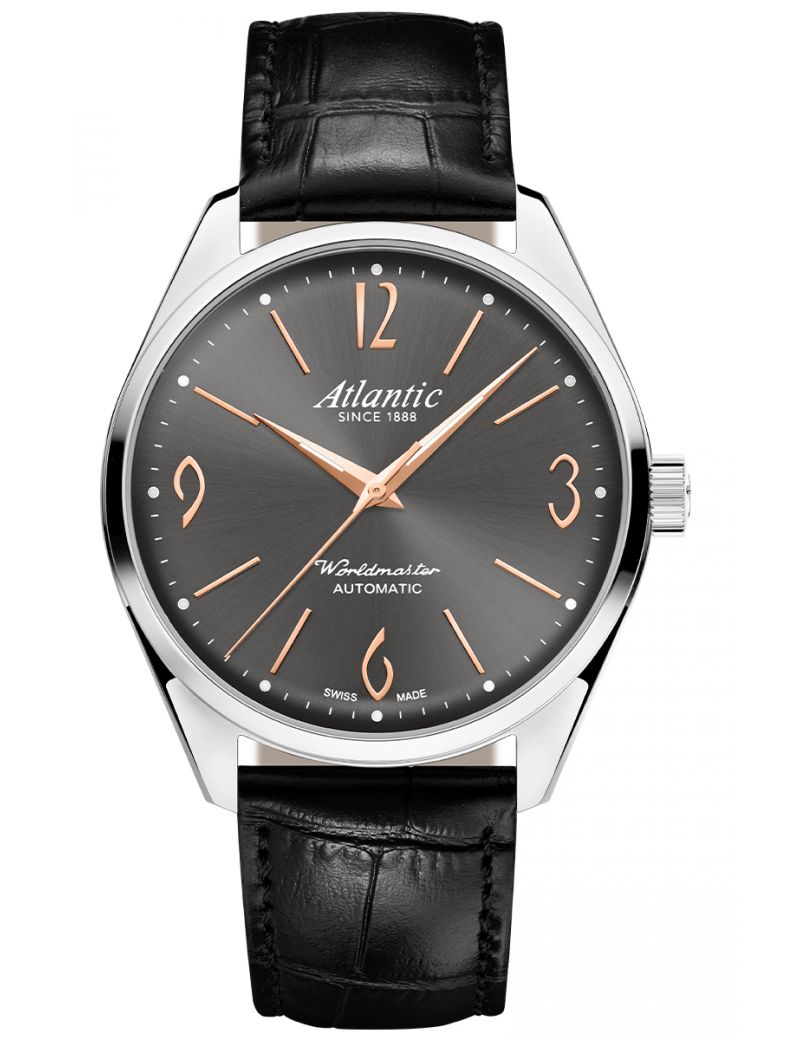 Klasyczny mechaniczny zegarek męski Atlantic Worldmaster Art Deco 51752.41.49R Automatic
