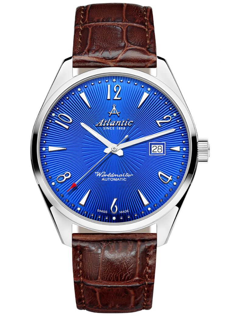Klasyczny mechaniczny zegarek męski Atlantic Worldmaster Art Deco 51752.41.55S Automatic