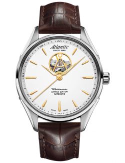 Klasyczny mechaniczny zegarek męski Atlantic Worldmaster Open Heart 52780.41.21G Limited Edition