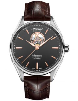 Klasyczny mechaniczny zegarek męski Atlantic Worldmaster Open Heart 52780.41.41R Limited Edition