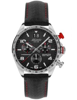Sportowy zegarek męski na pasku Atlantic Grand Prix Chrono 55463.41.65