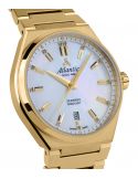 Pozłacany zegarek damski na bransolecie Atlantic Seawave 39365.45.01 Ice Blue