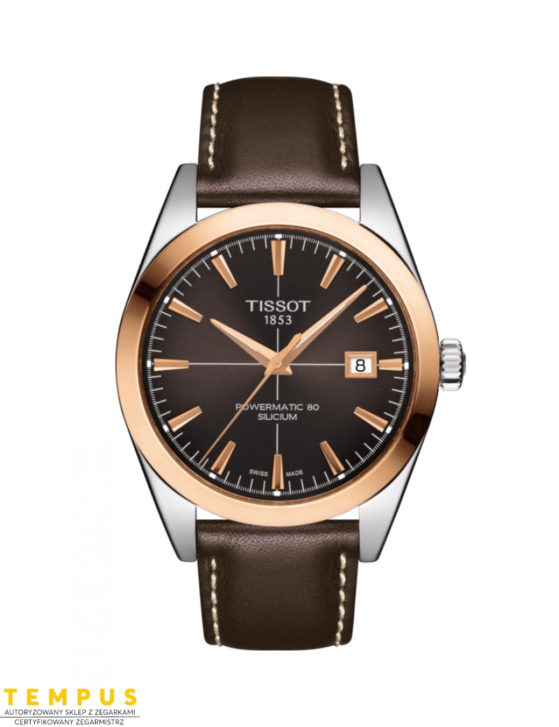 TISSOT GENTLEMAN POWERMATIC 80 SILICIUM SOLID 18K GOLD BEZEL T9274074629100 - Zegarki TISSOT