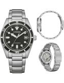 Zegarek męski sportowy na bransolecie Citizen Acciaio Mechanical NJ0221-50E