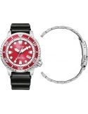 Zestaw prezentowy Citizen PROMASTER Diver BN0159-15XM Set na czarnym pasku gumowym z dodatkową bransoletą