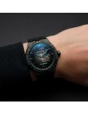 Szkieletowy zegarek dla kolekcjonera Maurice Lacroix Aikon Automatic Skeleton 45mm Label Noir AI6028-DLB0B-030-H