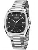 Kwadratowy zegarek męski na bransolecie z mechanizmem widocznym przez dekiel Epos Timeless 3511.152.20.15.30