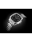Kwadratowy zegarek męski na bransolecie z mechanizmem widocznym przez dekiel Epos Timeless 3511.152.20.15.30