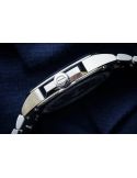Kwadratowy zegarek męski na bransolecie z mechanizmem widocznym przez dekiel Epos Timeless 3511.152.20.15.30