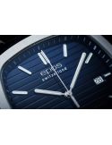 Kwadratowy zegarek męski na bransolecie z mechanizmem widocznym przez dekiel Epos Timeless 3511.152.20.15.25