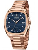 Kwadratowy zegarek męski na bransolecie z mechanizmem widocznym przez dekiel Epos Timeless 3511.152.24.16.34