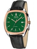 Kwadratowy zegarek męski na bransolecie z mechanizmem widocznym przez dekiel Epos Timeless 3511.152.34.13.25