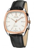 Kwadratowy zegarek męski na bransolecie z mechanizmem widocznym przez dekiel Epos Timeless 3511.152.34.10.25