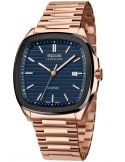 Kwadratowy zegarek męski na bransolecie z mechanizmem widocznym przez dekiel Epos Timeless 3511.152.55.16.34