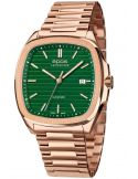 Kwadratowy zegarek męski na bransolecie z mechanizmem widocznym przez dekiel Epos Timeless 3511.152.24.13.34
