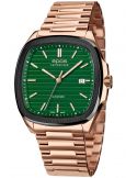 Kwadratowy zegarek męski na bransolecie z mechanizmem widocznym przez dekiel Epos Timeless 3511.152.55.13.34