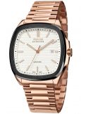 Kwadratowy zegarek męski na bransolecie z mechanizmem widocznym przez dekiel Epos Timeless 3511.152.55.10.34