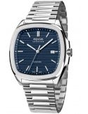 Kwadratowy zegarek męski na bransolecie z mechanizmem widocznym przez dekiel Epos Timeless 3511.152.20.16.30