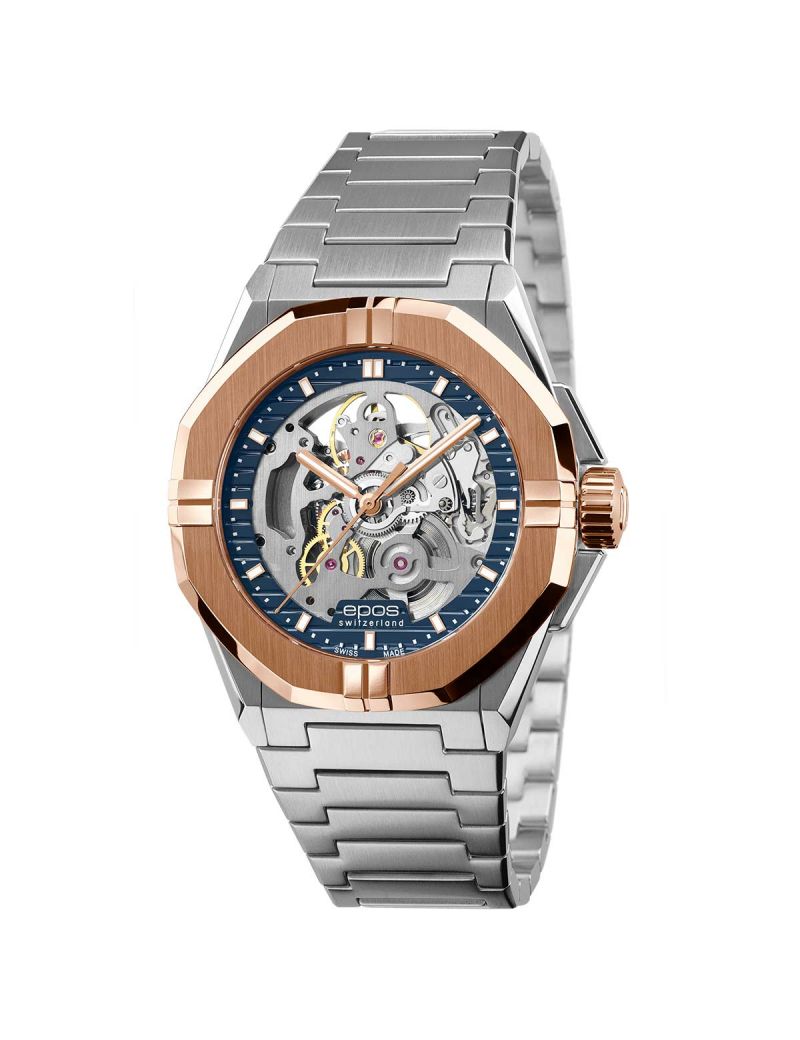 Sportowo elegancki zegarek męski z widocznym mechanizmem Epos Sportive Skeleton 3506.139.34.16.30 Sportowo elegancki zegarek męski z widocznym mechanizmem Epos Sportive Skeleton 3506.139.34.16.30