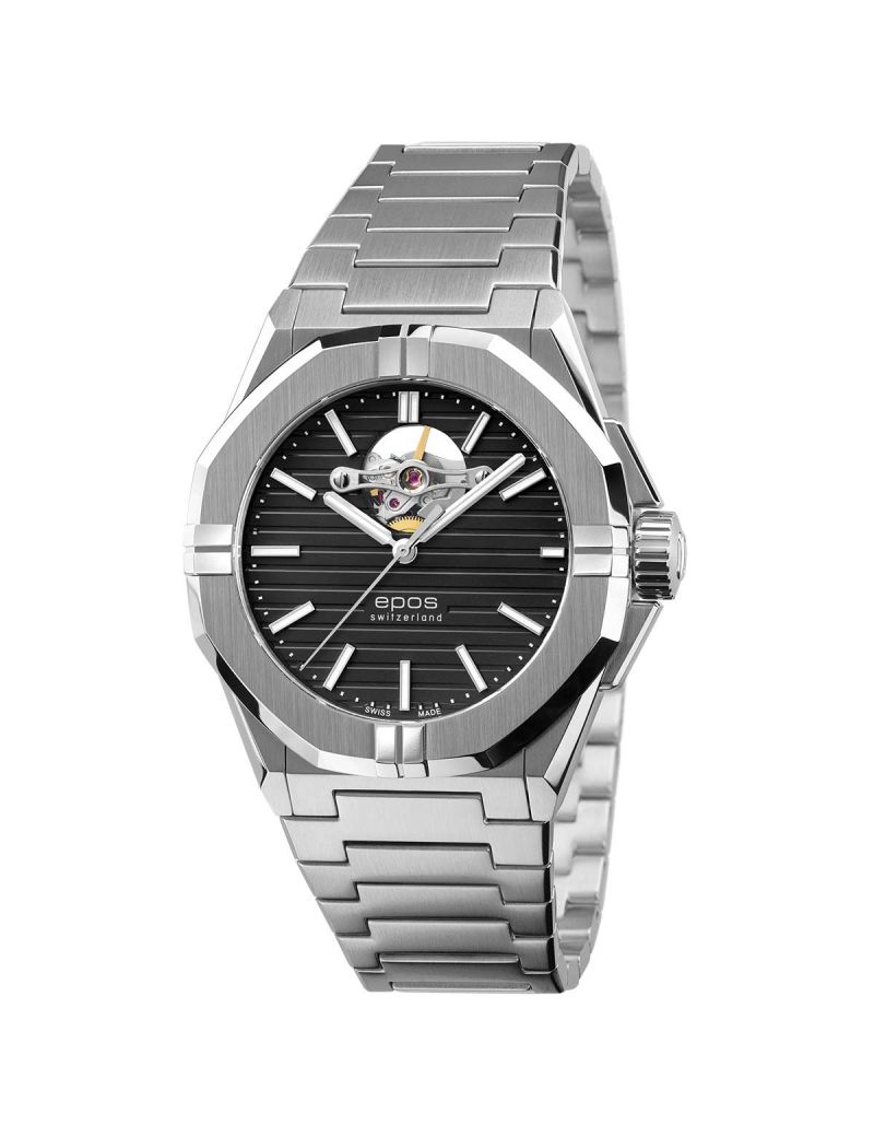 Sportowo elegancki zegarek męski z widocznym mechanizmem Epos Sportive Open Heart 3506.133.20.15.30 Sportowo elegancki zegarek męski z widocznym mechanizmem Epos Sportive Open Heart 3506.133.20.15.30