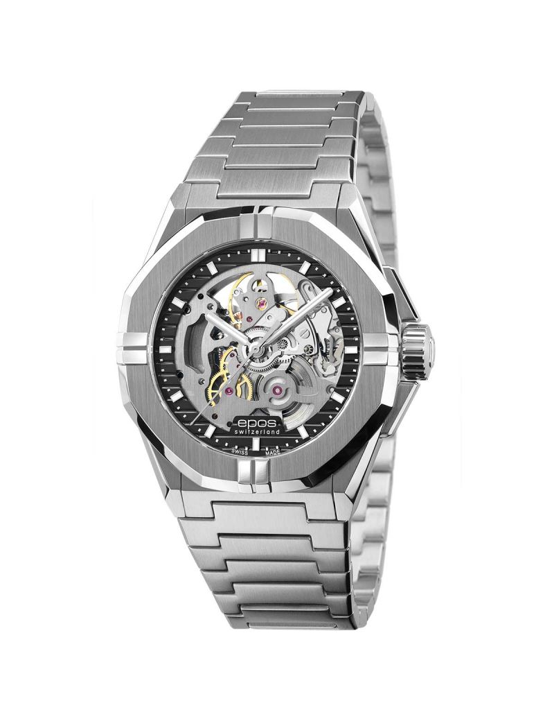 Sportowo elegancki zegarek męski z widocznym mechanizmem Epos Sportive Skeleton 3506.139.20.15.30 Sportowo elegancki zegarek męski z widocznym mechanizmem Epos Sportive Skeleton 3506.139.20.15.30