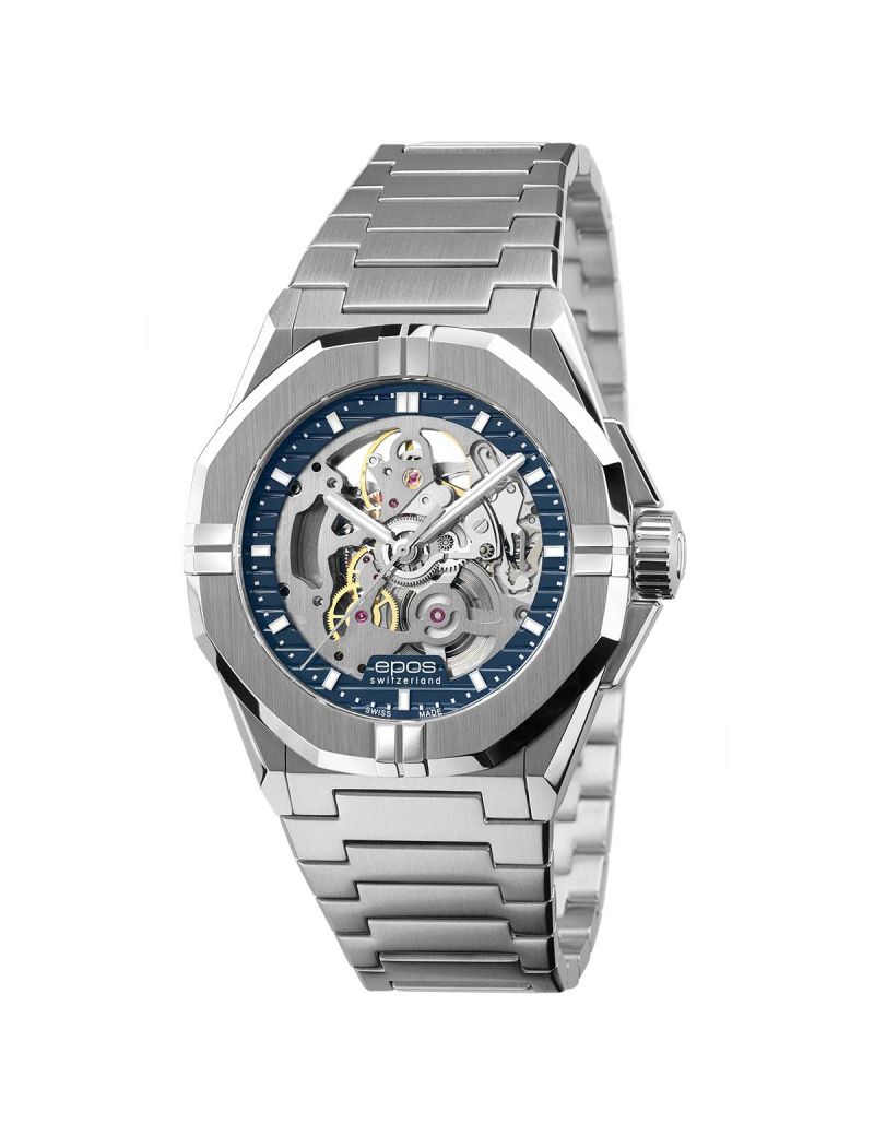 Sportowo elegancki zegarek męski z widocznym mechanizmem Epos Sportive Skeleton 3506.139.20.16.30 Sportowo elegancki zegarek męski z widocznym mechanizmem Epos Sportive Skeleton 3506.139.20.16.30