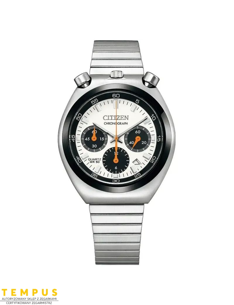 Zegarek męski z chronografem w stylu retro Citizen Tsuno Chrono AN3660-81A Panda