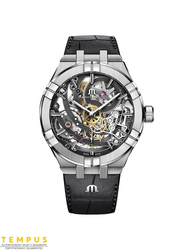 Zegarek casual męski Maurice Lacroix Aikon Automatic Skeleton Manufacture AI6028-SS001-030-1 - Zegarki MAURICE LACROIX