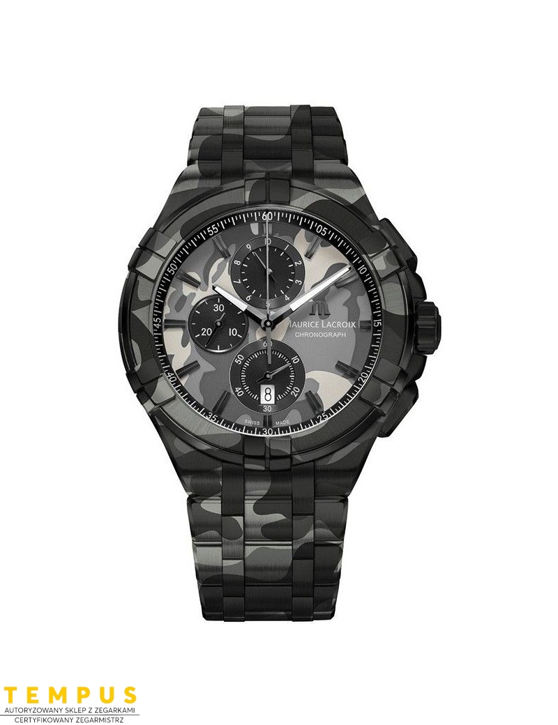 Zegarek casual męski Maurice Lacroix Aikon Chronograph Camouflage AI1018-PVB02-336-1 - Zegarki MAURICE LACROIX