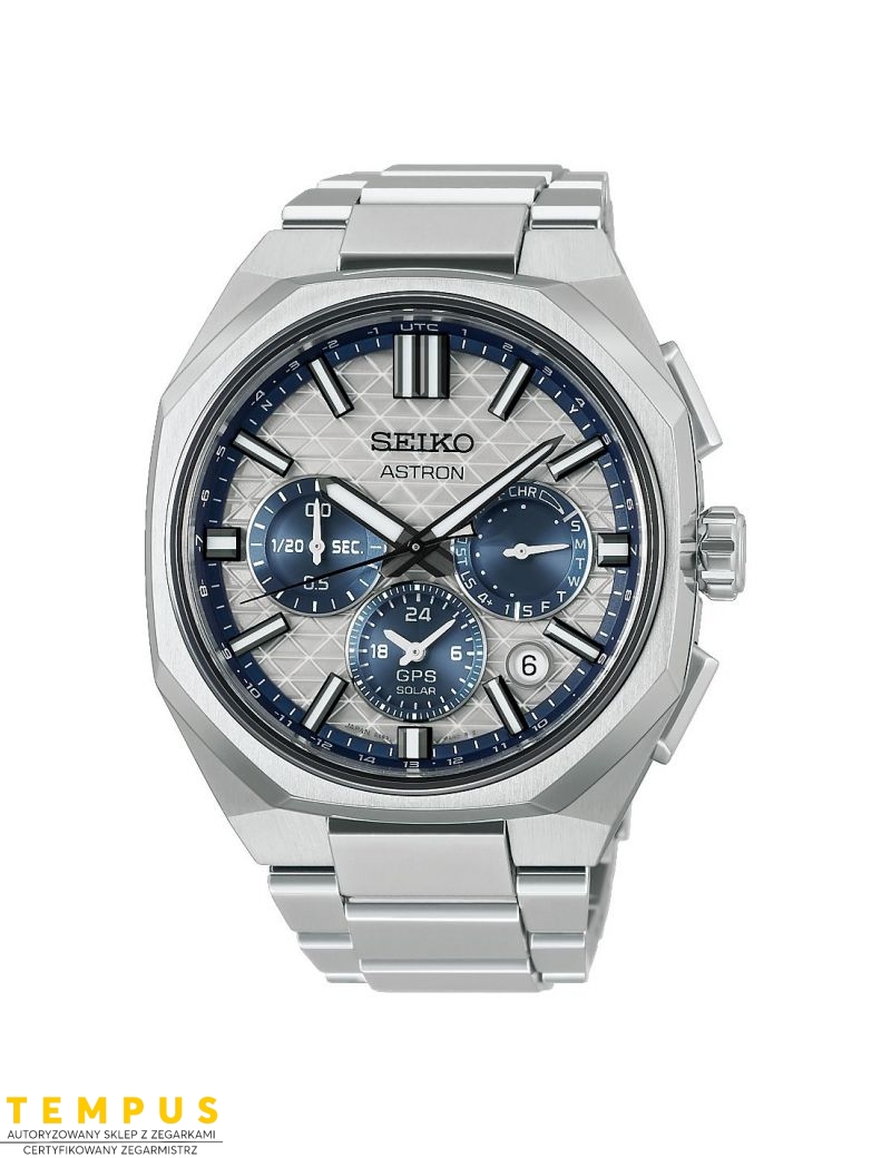 Tytanowy zegarek męski do noszenia na co dzień Seiko Astron GPS Solar Dual Time Chronograph HAB004J1 Limited Edition