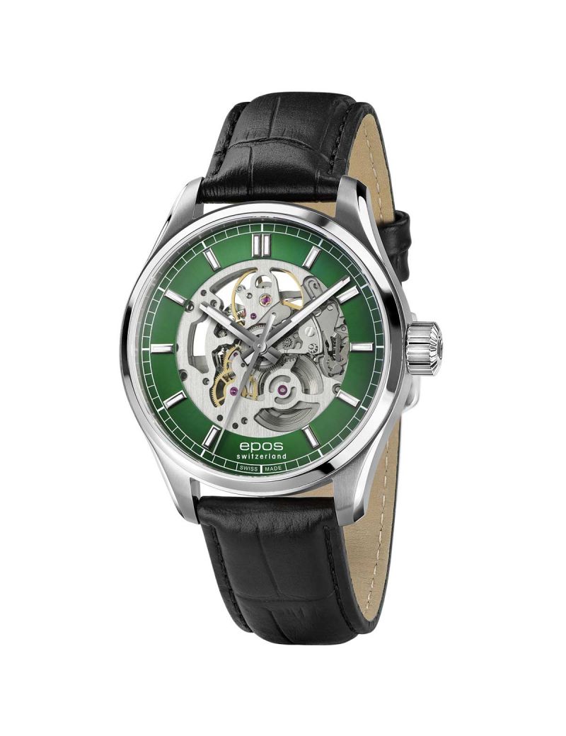 Elegancki zegarek męski z widocznym mechanizmem Epos Timeless Skeleton 3501.13B.20.13.25 Elegancki zegarek męski z widocznym mechanizmem Epos Timeless Skeleton 3501.13B.20.13.25